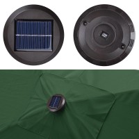 Yescom 10'x6.5' Rectangle Patio Outdoor Umbrella with 20 Solar LEDs Light 6 Ribs Crank Tilt Poolside Garden Beach Beige/Green/Chocolate(Pack of 1/2/4)   